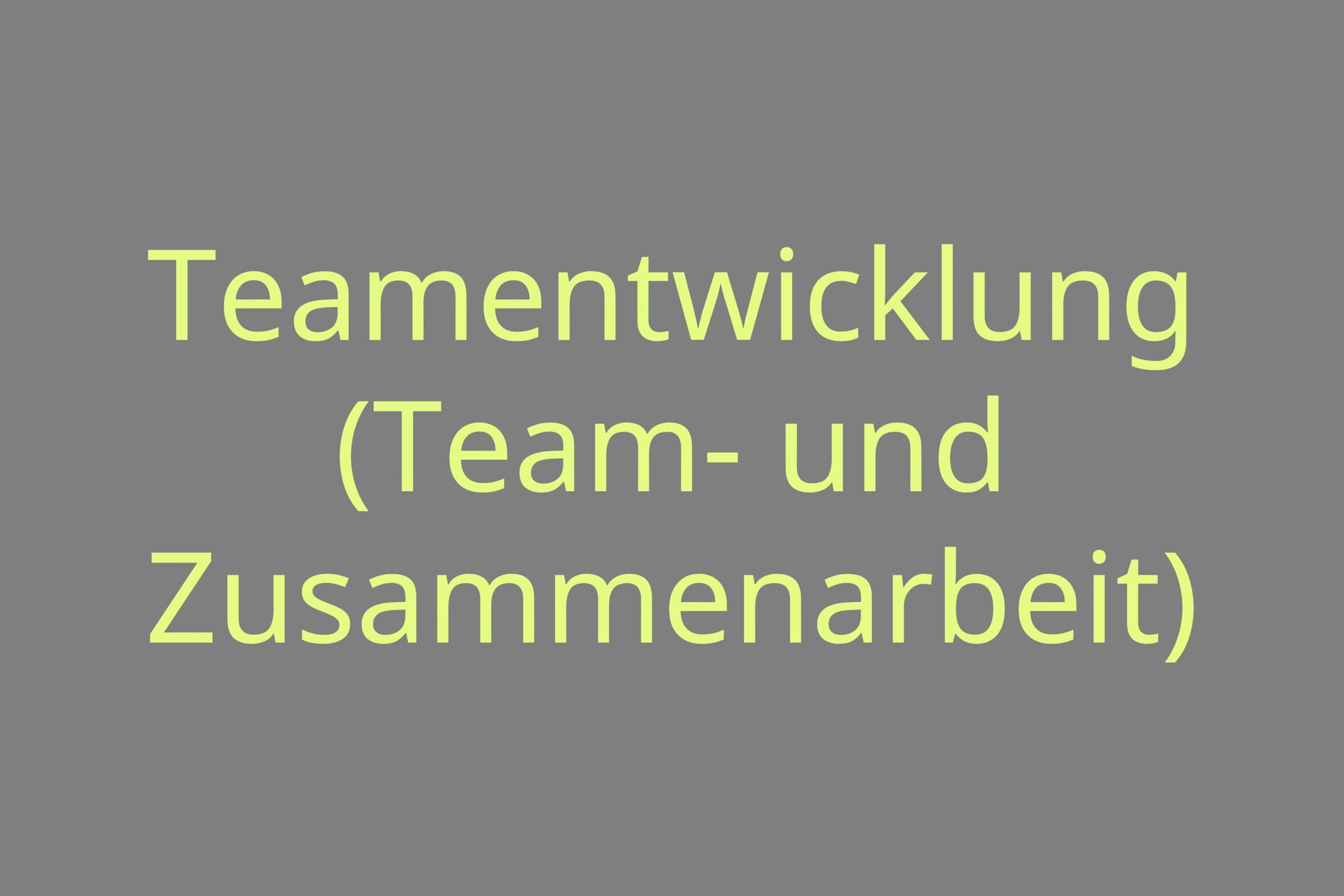 Teamentwicklung (Team- u. Zusammenarbeit)